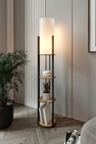 Radiante Yuvarlak Raflı Lambader